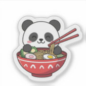 Sticker Cute  Kawaii Panda in Ramen Bowl Noodle (Devant)