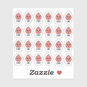 Sticker Cute Kawaii Période Tracker Cycle Menstrual Planne