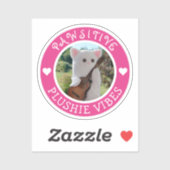 Sticker Cute Kawaii Pink Plushie Vibes (Feuille)