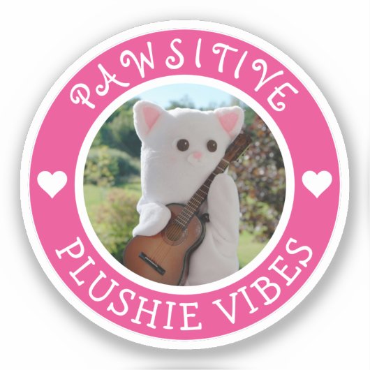 Sticker Cute Kawaii Pink Plushie Vibes (Recto)