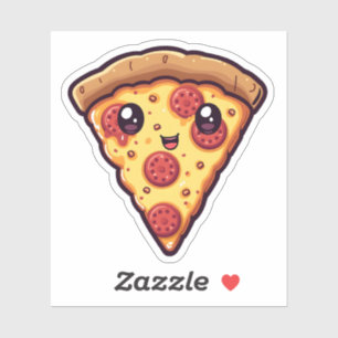 Sticker Cute Kawaii Pizza Slice Fun Cartoon Pizza