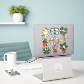 Sticker Cute Kawaii Plants (Ordinateur portable sur le bureau)