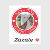 Sticker Cute Kawaii Red Pawsitive Plushie Vibes Photo (Feuille)