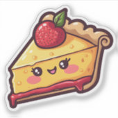 Sticker Cute Kawaii Slice of Pie Dessert Fun Art (Devant)