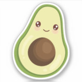 Sticker Cute Kawaii Smiling Avocado (Devant)