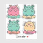 Sticker Cute Kawaii Style Hamsters de Dessin Personnalisé (Feuille)
