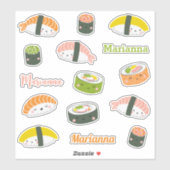 Sticker Cute Kawaii Sushi Custom-Cut Vinyl (Feuille)