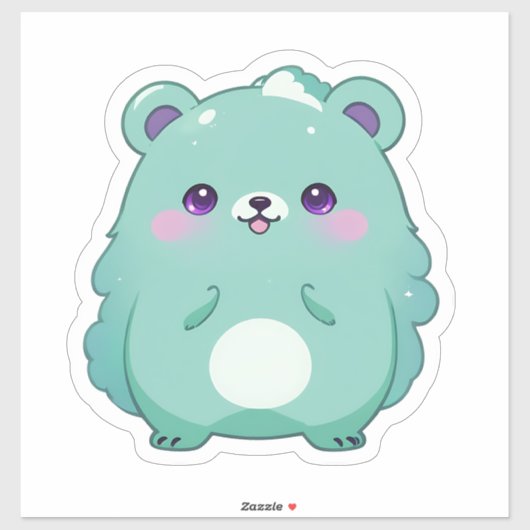 Sticker Cute Kawaii Teddy Bear (Feuille)