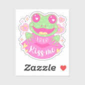Sticker Cute Kiss Me Frog - Xoxo (Feuille)