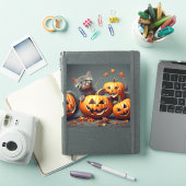 Sticker Cute Kitten avec Citrouille (Couverture iPad)