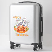 Sticker Cute Kitten et Jack-O-Lantern (Sur valise)