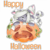 Sticker Cute Kitten et Jack-O-Lantern (Devant)