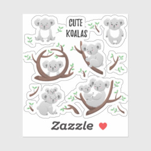 Sticker Cute koala jouant avec un beau garçon Australie
