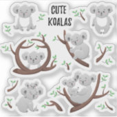 Sticker Cute koala jouer avec beau garçon Australie (Devant)