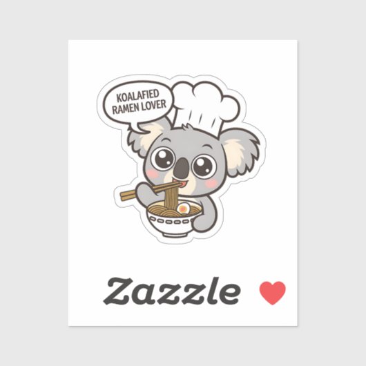 Sticker Cute Koala profitant de Ramen (Feuille)