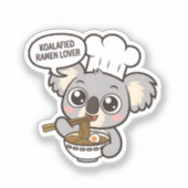 Sticker Cute Koala profitant de Ramen (Recto)