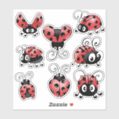 Sticker Cute Ladybug (Feuille)