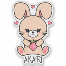 Cute lapin lapin de fraise Kawaii