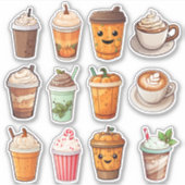 Sticker Cute latte de café (Devant)