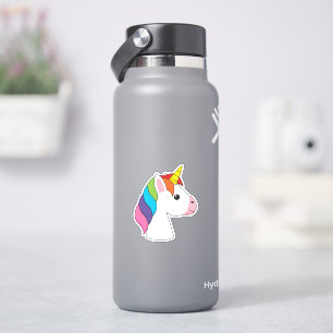 Sticker Cute licorne magique avec cheveux colorés