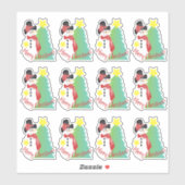 Sticker Cute Little Artsy Snowman (Feuille)