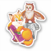 Sticker Cute Little Fox et Owl (Devant)