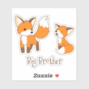 Sticker Cute Little Foxes - Big Brother