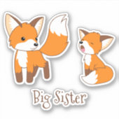 Sticker Cute Little Foxes - Big Sister (Devant)