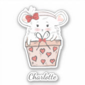 Sticker Cute Little Girl Hamster tendance (Devant)