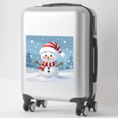 Sticker Cute little snowman with scarf & hat (Sur valise)