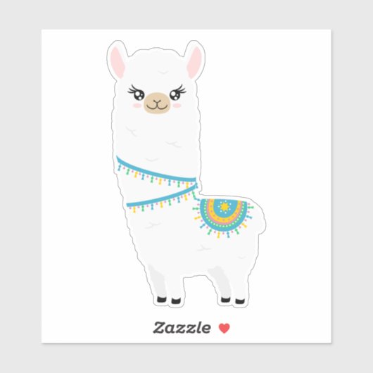 Sticker Cute Llama (Feuille)