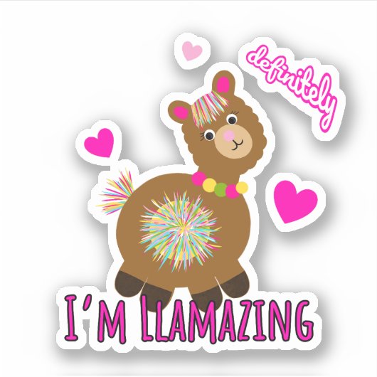 Sticker Cute llama (Devant)