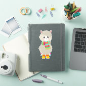 Sticker Cute Llama, Petite Llama, Alpaga, Llama Avec Échar (Couverture iPad)