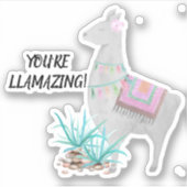 Sticker Cute Llama Vous êtes Llamazing Vinyl (Devant)