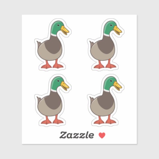 Sticker Cute Mallard Canard 4 (Feuille)