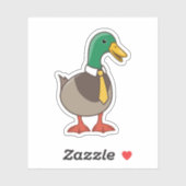 Sticker Cute Mallard Canard blanc col cravate (Feuille)