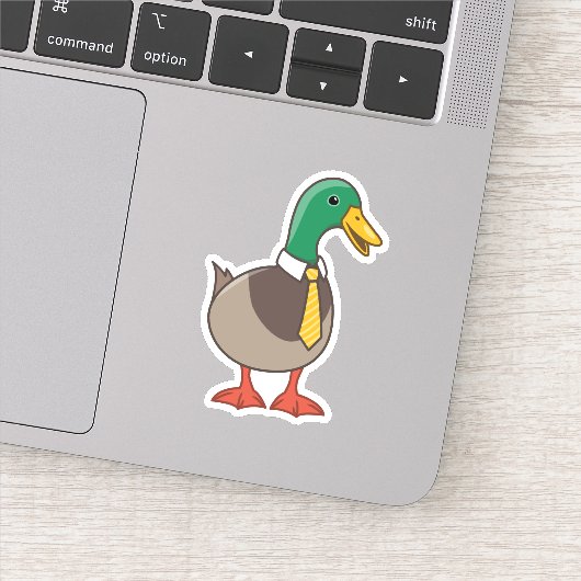 Sticker Cute Mallard Canard blanc col cravate (Détail)