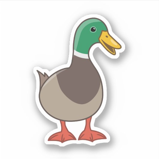Sticker Cute Mallard Duck (Devant)