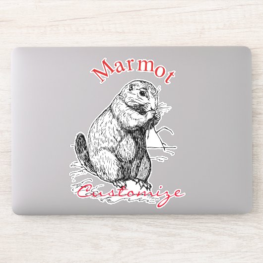 Sticker Cute Marmot Animal Thunder_Cove (Ordinateur)