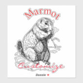 Sticker Cute Marmot Animal Thunder_Cove (Feuille)