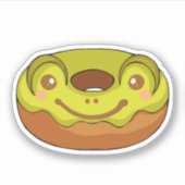 Sticker Cute Matcha Grenouille Donut (Devant)
