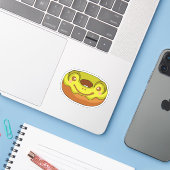 Sticker Cute Matcha Grenouille Donut (Ordinateur portable avec iPhone)
