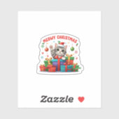 Sticker Cute Meow Christmas Kitty (Feuille)
