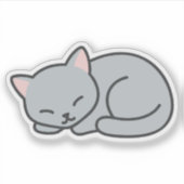 Sticker Cute mini-chaton couché (Devant)