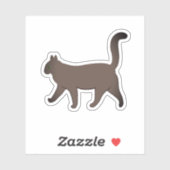 Sticker Cute Minimalist Cat Graphic | Simple Walking Cat  (Feuille)