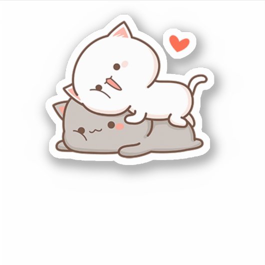 Sticker Cute Mochi Peach Cat (Devant)