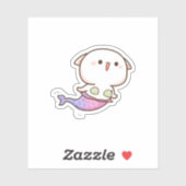 Sticker Cute Mochi Peach Cat (Feuille)