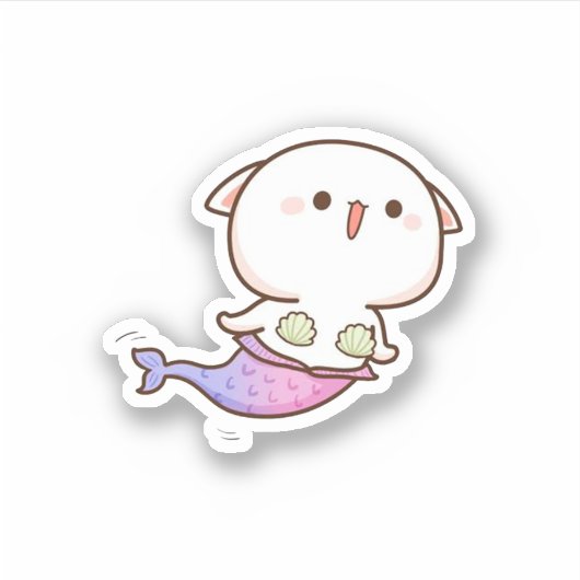 Sticker Cute Mochi Peach Cat (Devant)