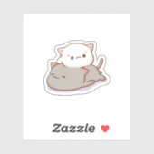 Sticker Cute Mochi Peach Cat (Feuille)