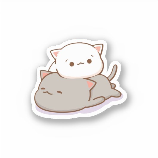 Sticker Cute Mochi Peach Cat (Devant)